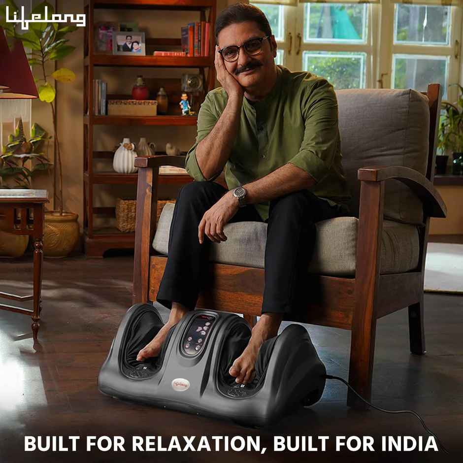 Lifelong Foot Massager Machine for PainRelief with Kneading function|Calf Massager (Grey,LLM360)