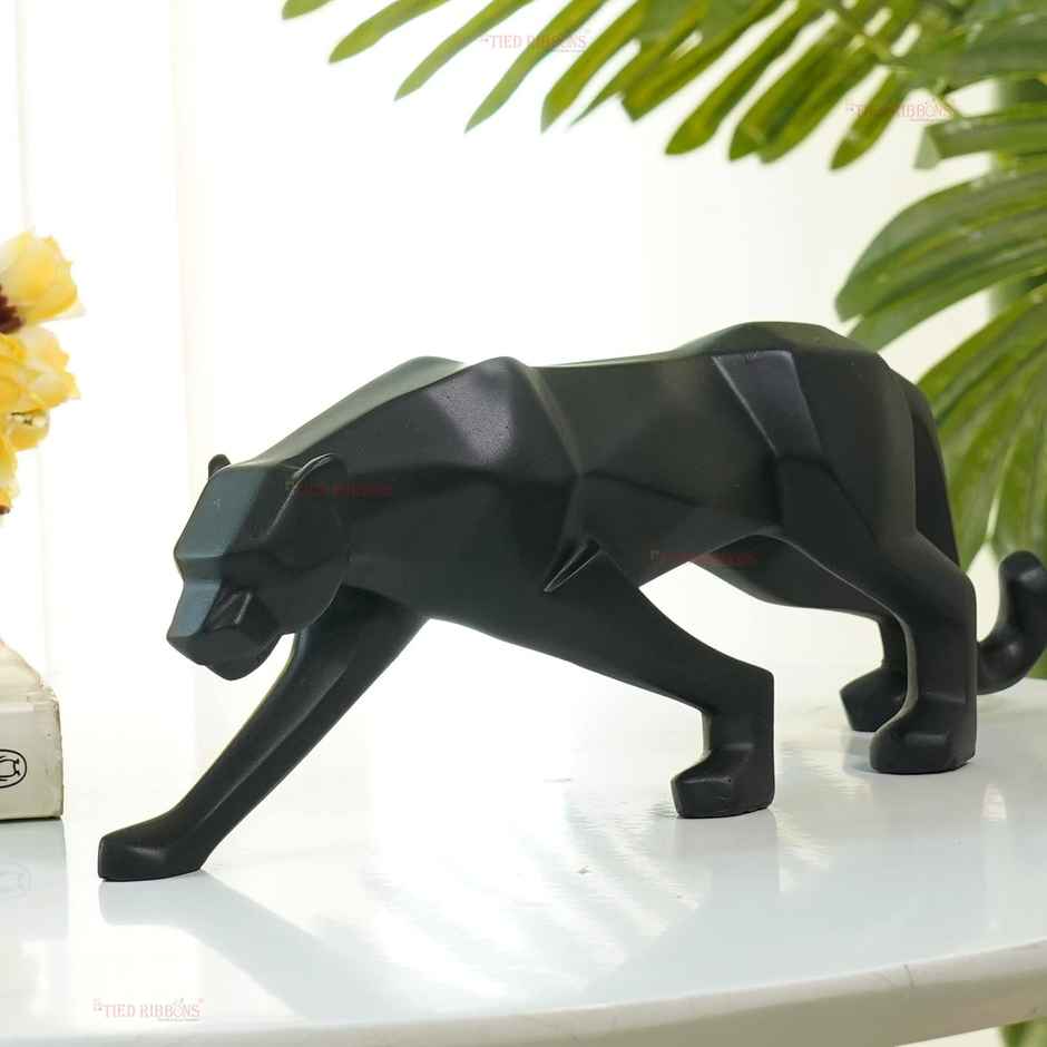 Tied Ribbons Panther Jaguar Sculpture Action Showpiece ( 26.6 Cm)