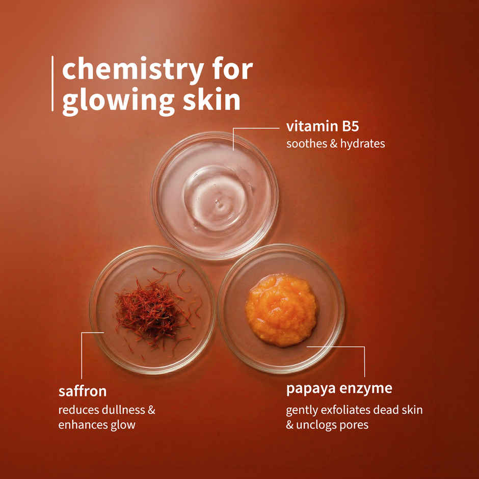 Plum Saffron & Papaya Glow Bright Face Wash | Enhances Glow & Brightens Skin | Fights Dull Skin