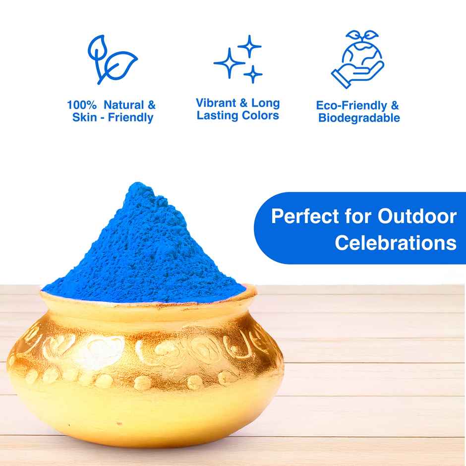 Gold Holi Gulal | Blue | Skin Friendly | Cock