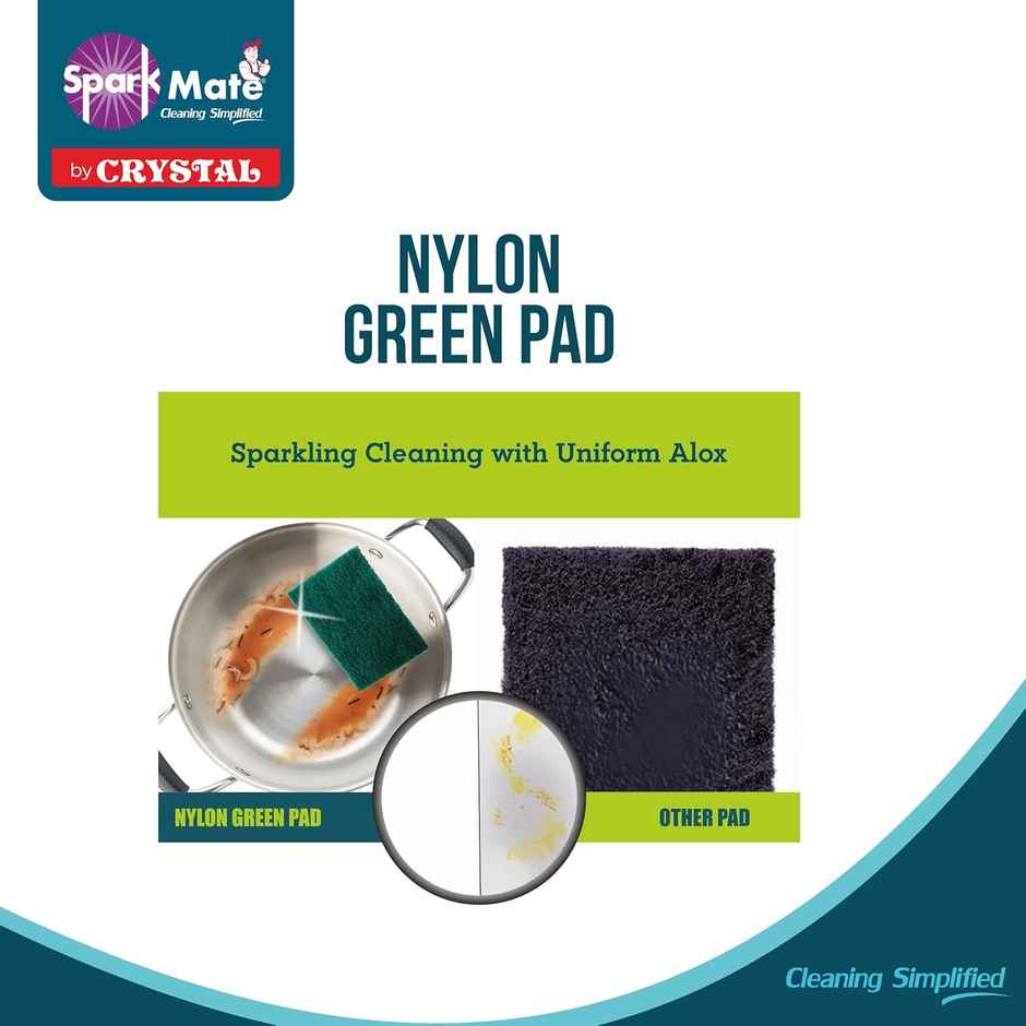 Sparkmate By Crystal Nylon Green Scrub Pad