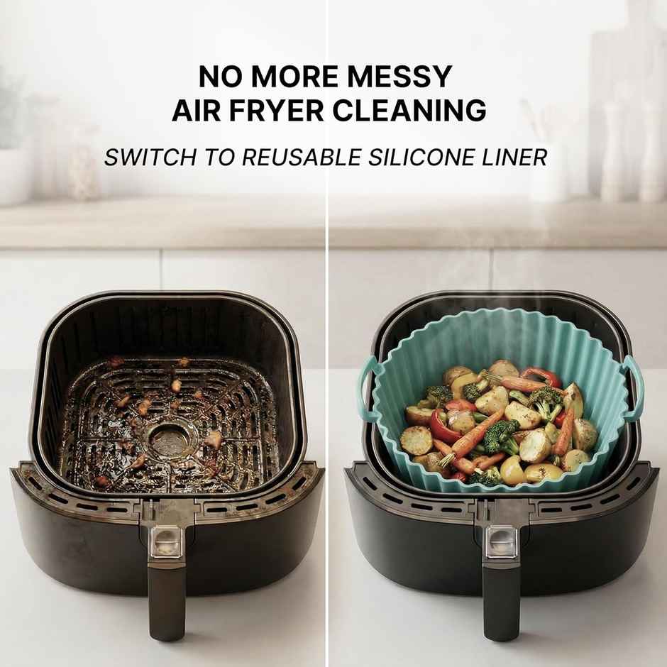 DALUCI Silicone Air Fryer Liners 8 Inch Reusable Heat Resistant Basket Trays
