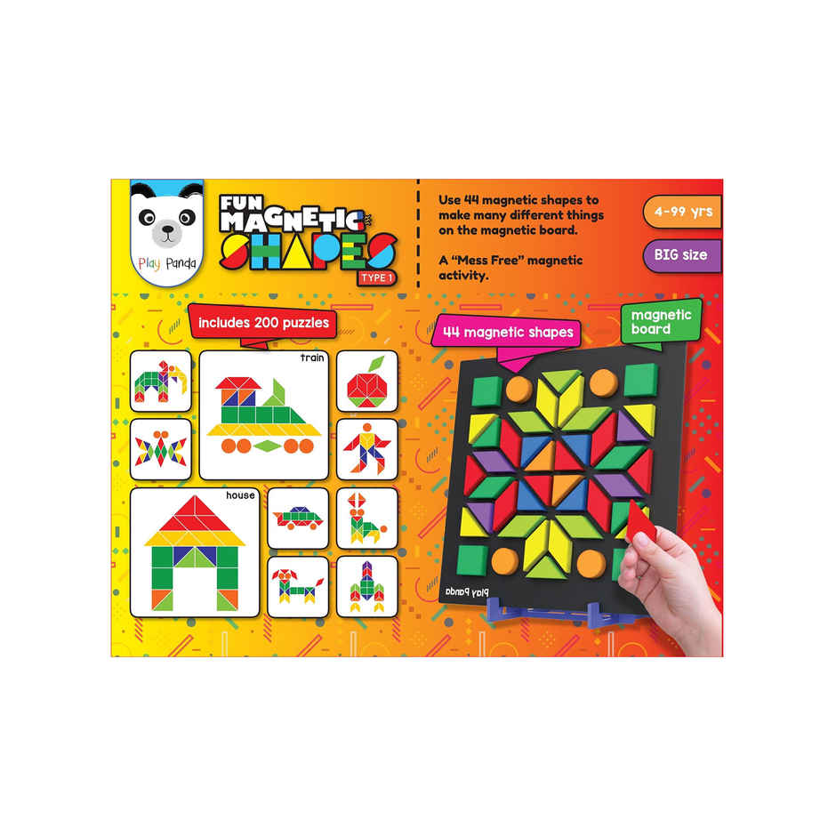 Play Panda Fun Magnetic Shapes (senior) Type 1 with 44 Magnetic Shapes & 200 Puzzles