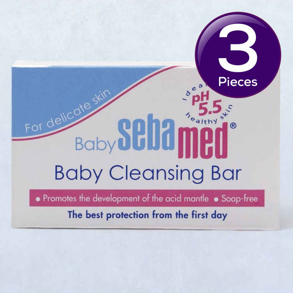 Sebamed Cleansing Bar pH 5.5 Baby Soap For Kids | White | 1 month - 6 years Combo