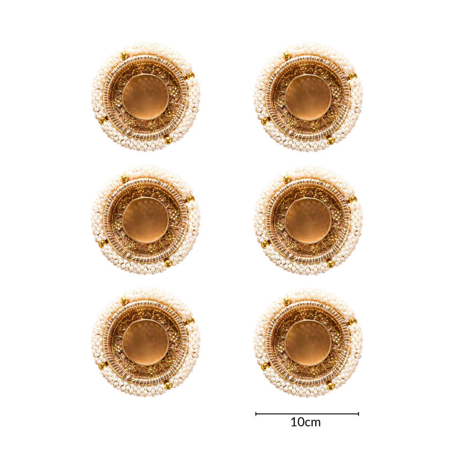 Pearl Tealight Candle Holder | Pack Of 6 | Nestasia