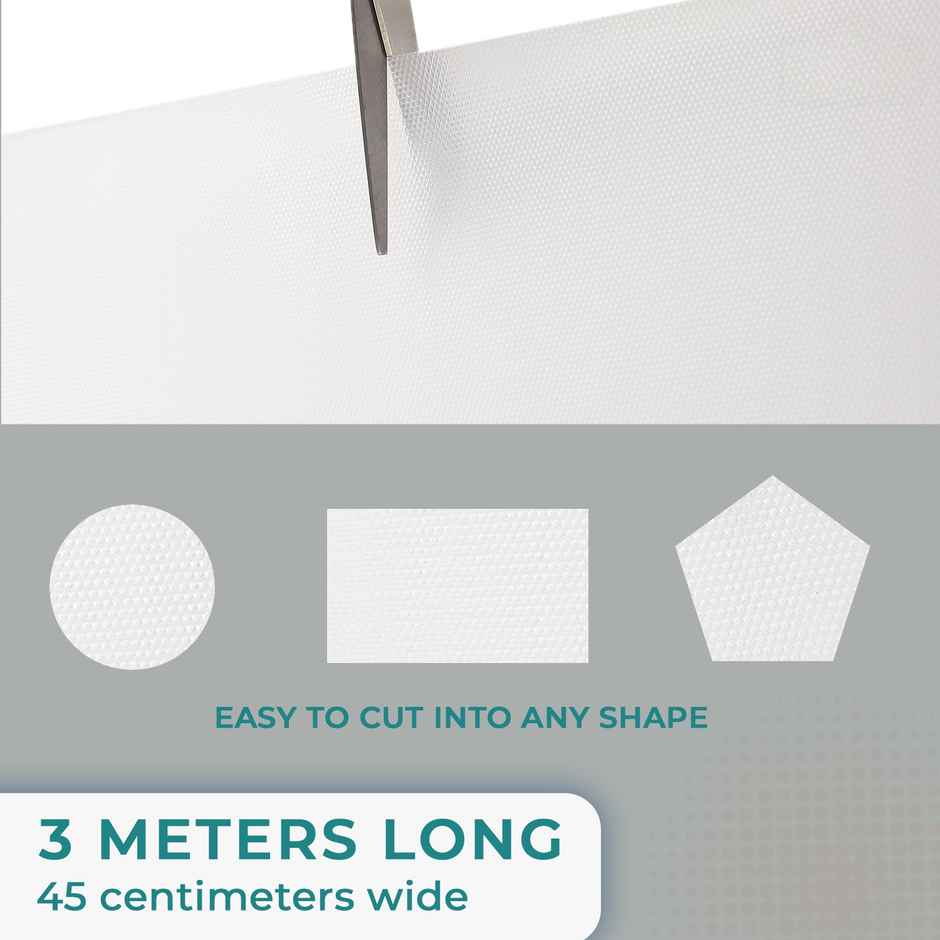 Senego Anti Slip Mat 5m, Shelf Liner Mat for Kitchen/Cupboard/Drawers/Bathroom (45 cm x 5 m), White