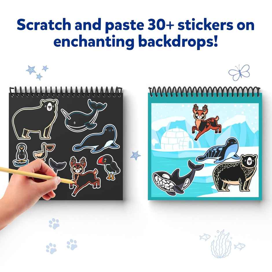 Skillmatics Paper Magical Scratch Art Book For Kids - Animals