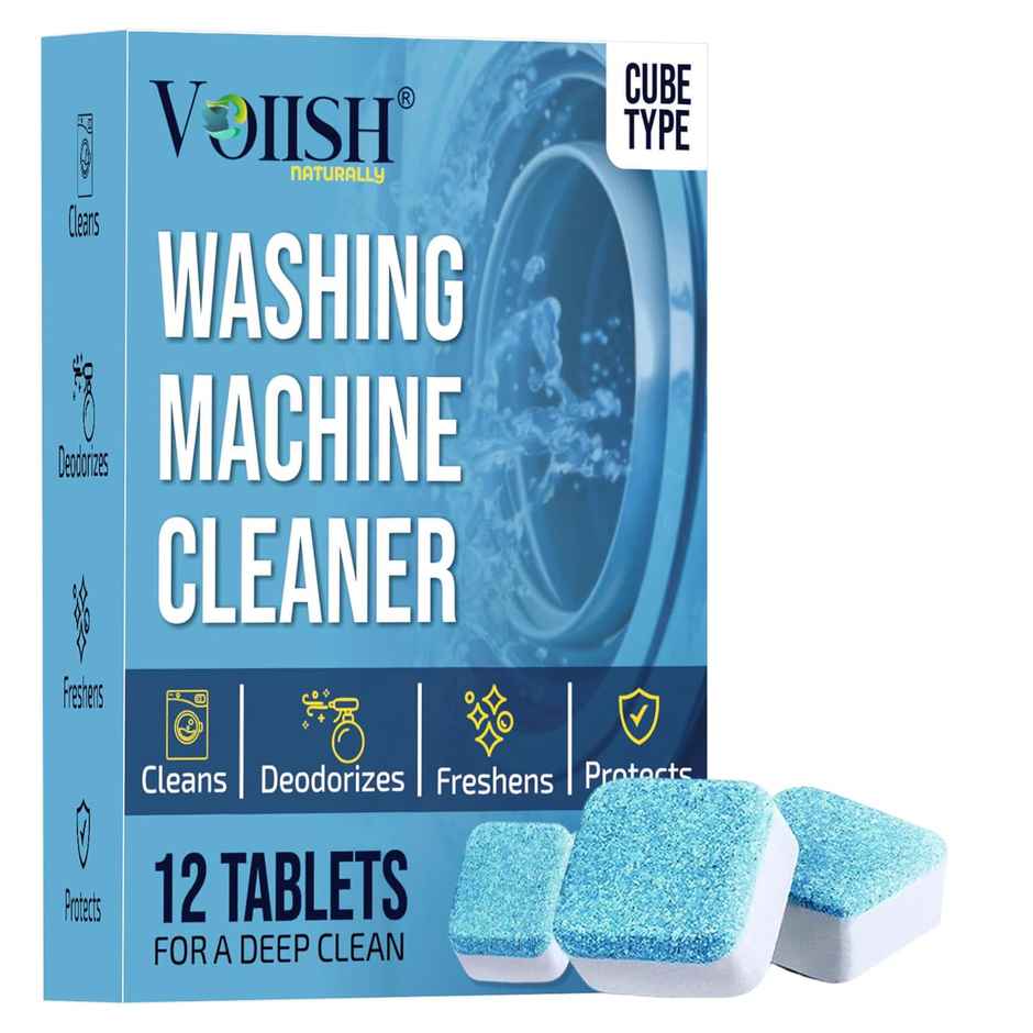 Voiish Washing Machine Cleaner Tablets | Deep Cleaning Descaler for Front & Top Load Machines | Pack of 12