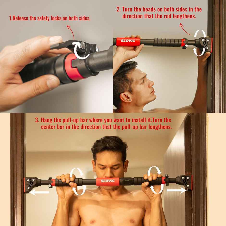 Slovic Doorway Expandable Pull Up Bar for Home Workout & Upper Body Strength