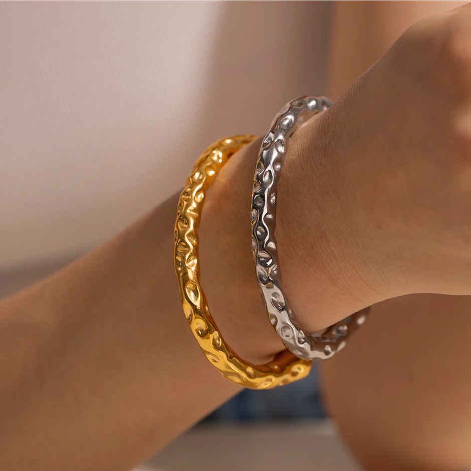 Just Lil Things Irregular Texture Silver Bracelets | Jltb0390