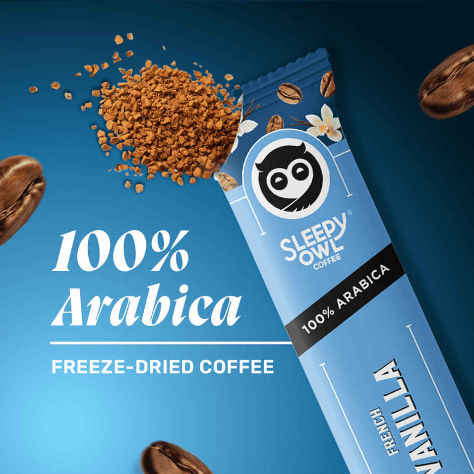 Sleepy Owl French Vanilla Pure Arabica Instant Coffee Sachets