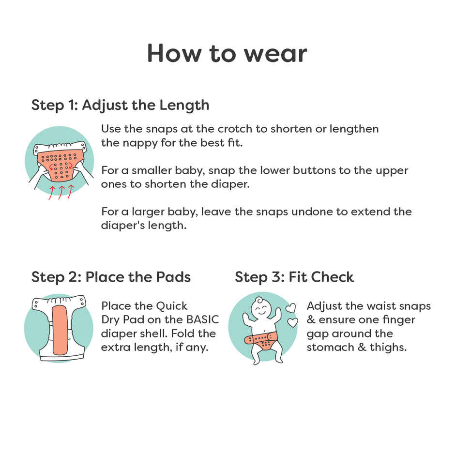 SuperBottoms Basic Reusable Cloth Diaper with Ultra Thin pad & 5 Disposable Top Sheets | Free Size
