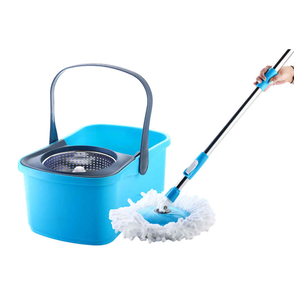 Proclean Elegant Bucket Spin Mop | With Telescopic Rod - 19-22 mm | With 2 Microfiber Mop