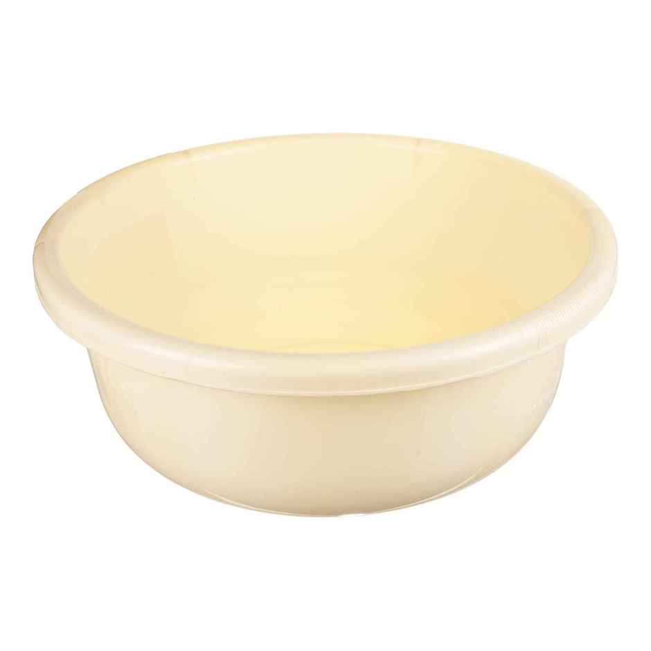 Kuber Industries Durable Plastic Bath Tub for Baby Bathing | 26 Liter | Cream