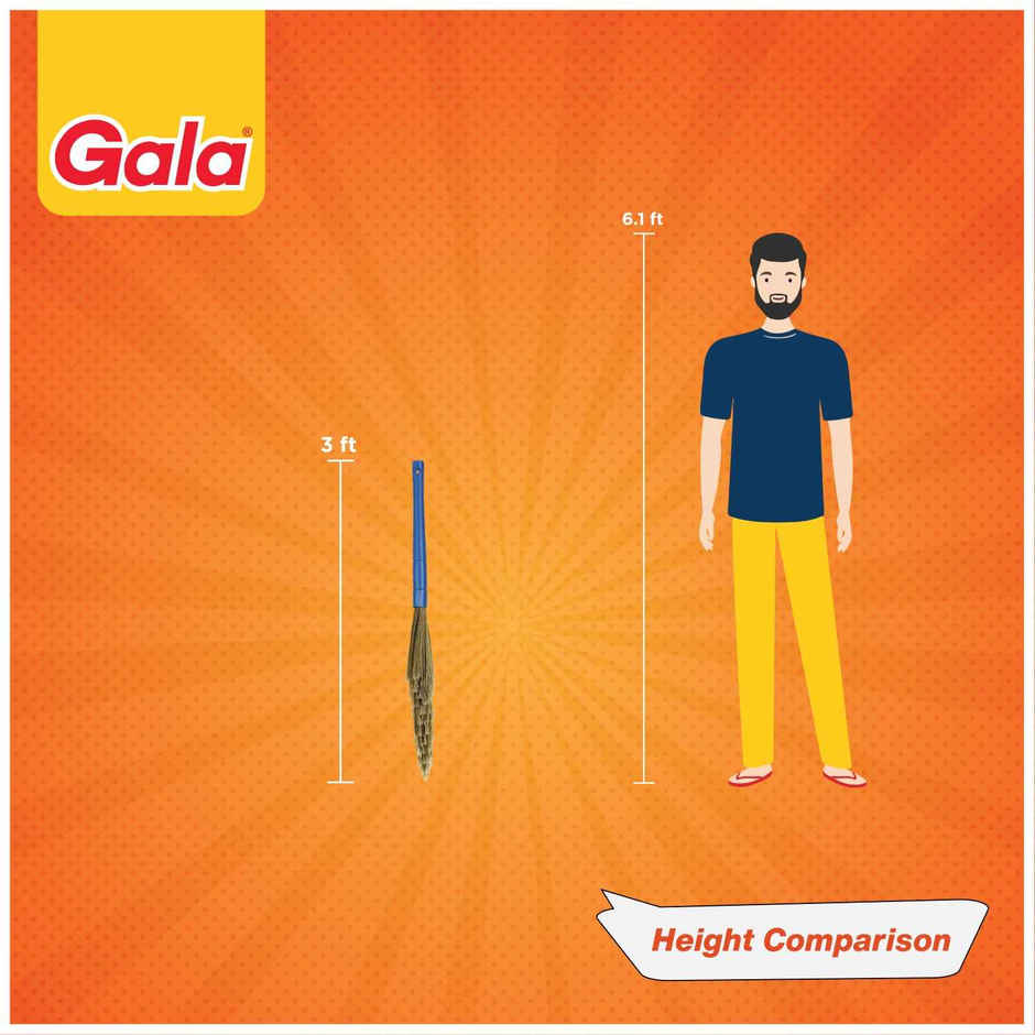 Gala No Dust Floor Cleaning Broom | Jhadu 90cm, Plastic, Blue and Brown