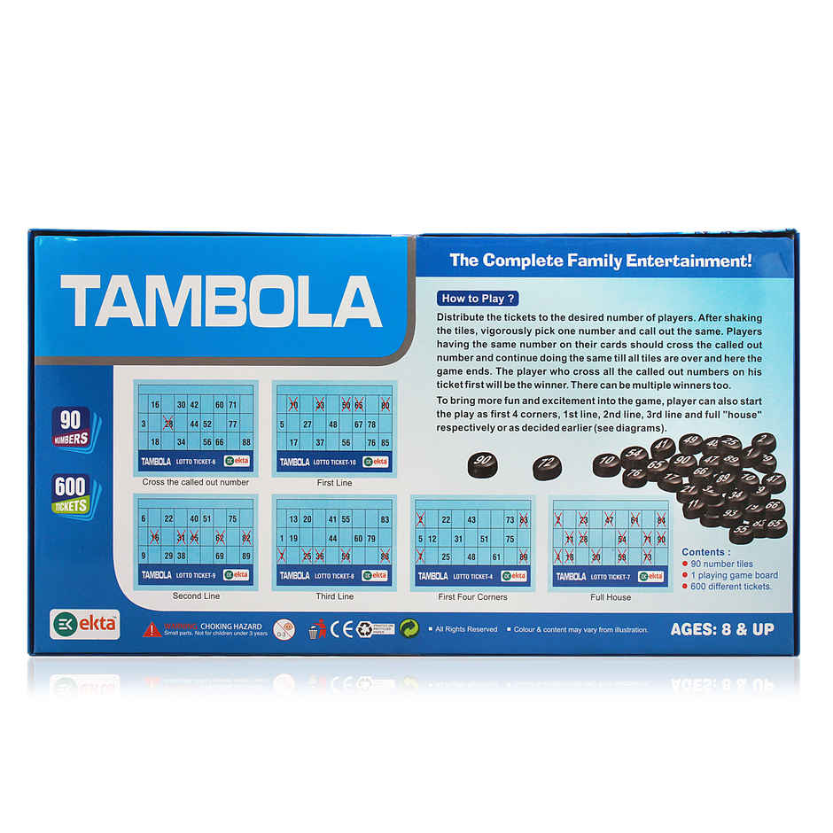 Ekta Tambola Board Game With 600Tickets,Housie Bingo Kitty Party Family & Activity Game,Indoor Game