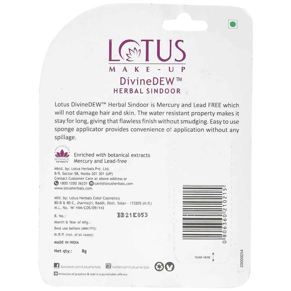 Lotus Make-Up Divine Dew Herbal Sindoor Love Drop Water And Smudge Resistant