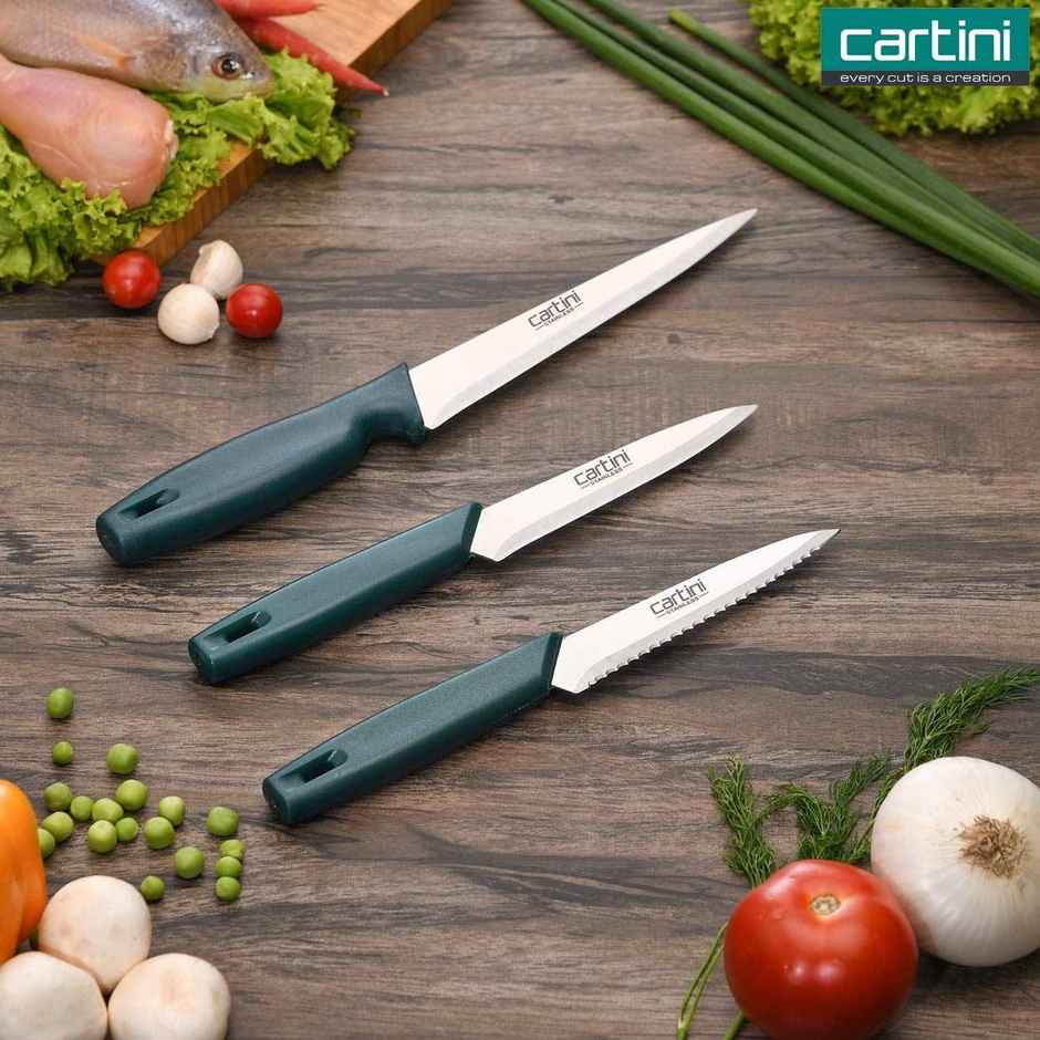 Godrej Cartini Premium Kitchen Stainless Steel Knives Set - Teal