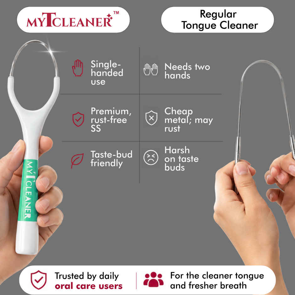 My Orl-Care Single Handed Premium Stainless Steel Tongue Cleaner