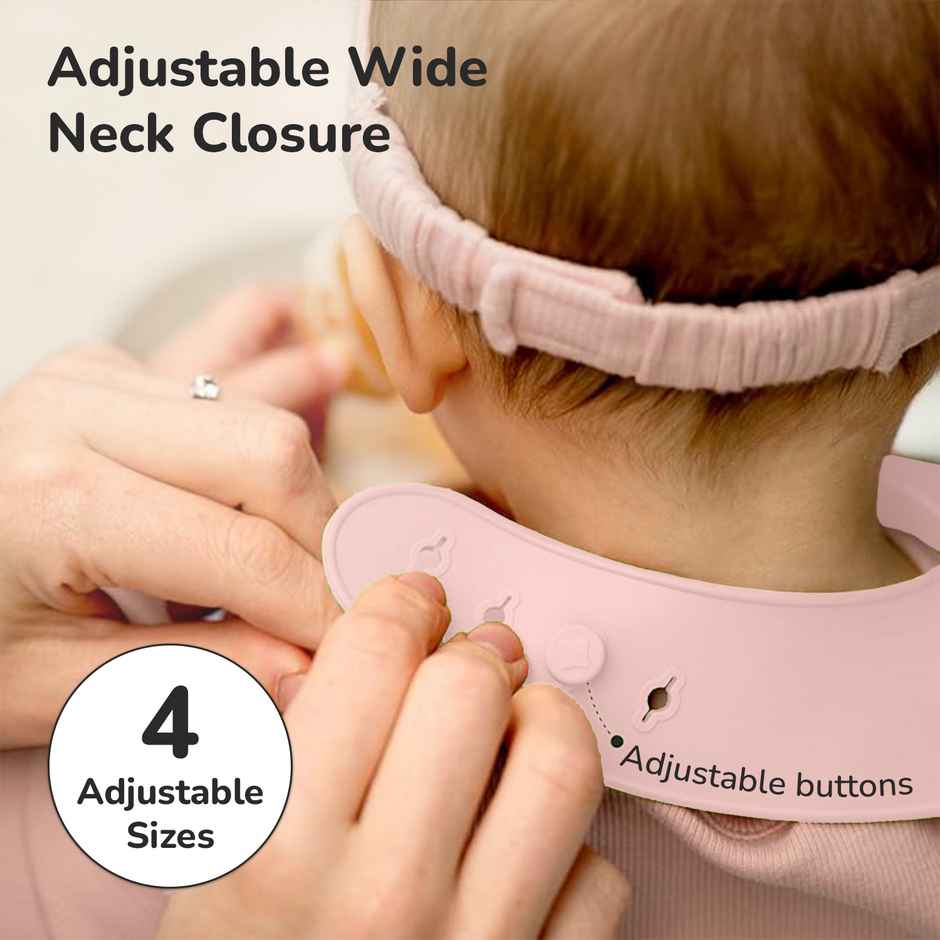 R for Rabbit Safari Silicone Bib (Peach)