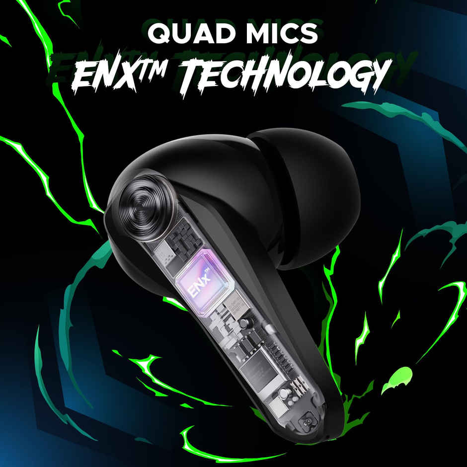 boAt Immortal 141 TWS Earbuds for Gaming w/ 40H Playtime, BEAST Mode & RGB LEDs (Black Sabre)