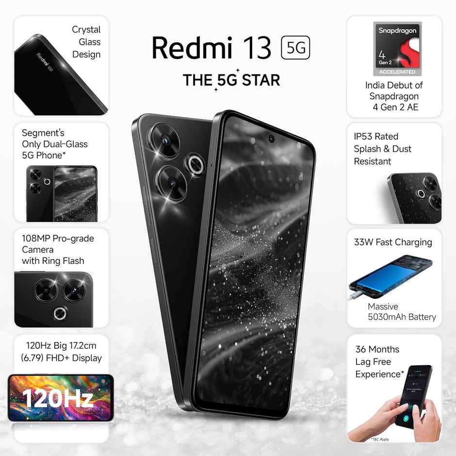 Redmi 13 5G | 8GB | 128GB | Black Diamond