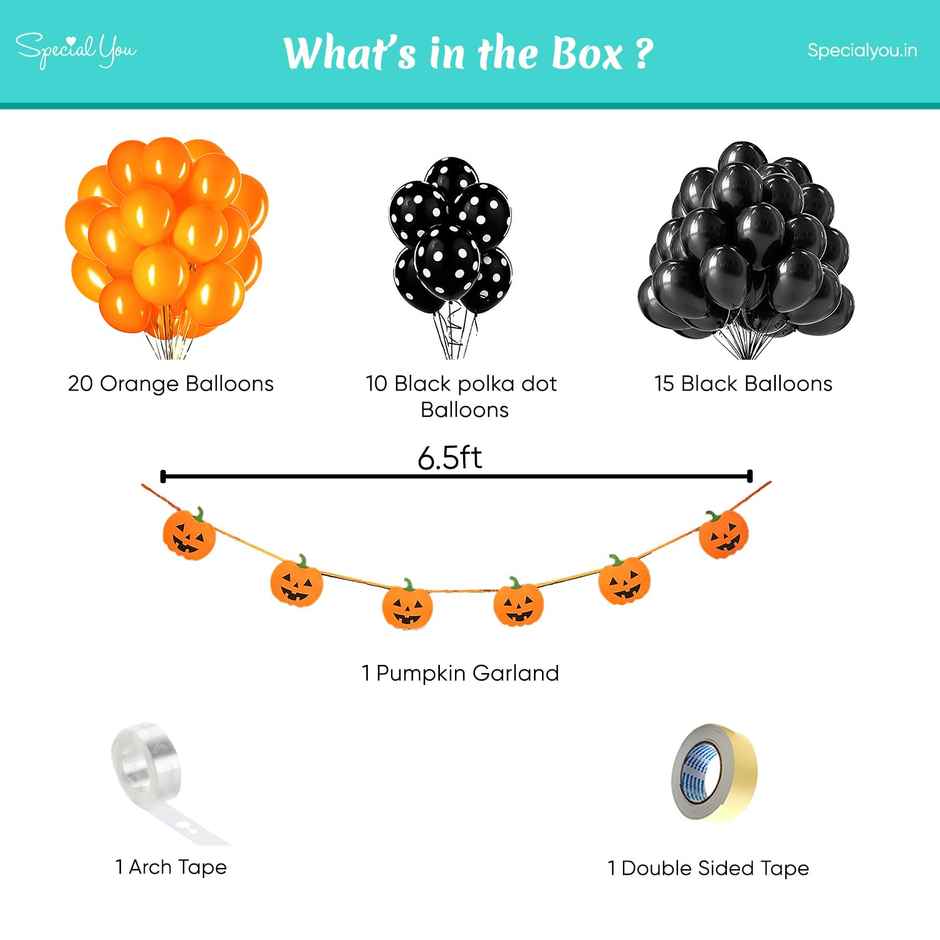 Halloween Decor With Black, Orange Balloons & Pumpkin Garland | Halloween Special | Special You