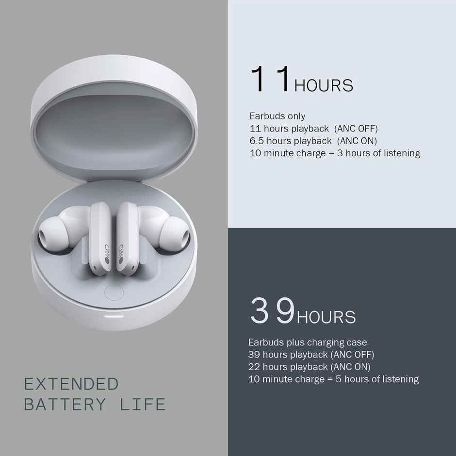 CMF BY NOTHING In Ear TWS Earbuds Buds Pro Noise Cancelling/Bluetooth/Up To 39 Hours Of Usage, Dedicated App Compatible, Lightweight, Out-Of-Sound Capture - Light Gray