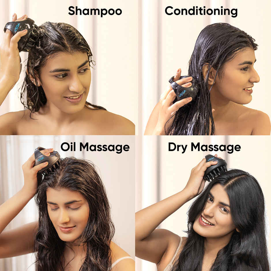 VEGA Hair Scalp Massager Shampoo Brush With Soft Silicone Bristles | (Ssb-01)