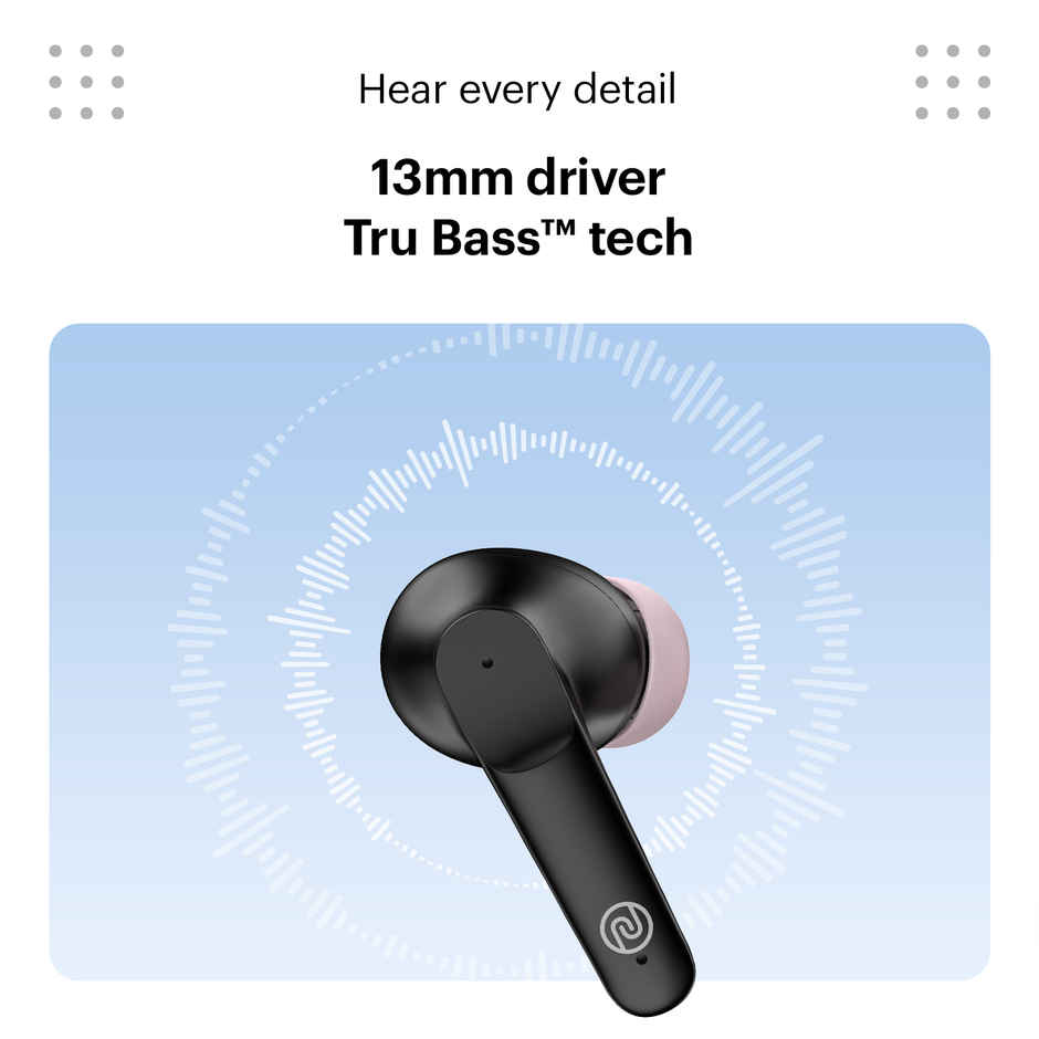 Noise Buds VS104 45H Playtime 4 Mic ENC 13mm Driver Instacharge TWS Earbuds | Charcoal Black