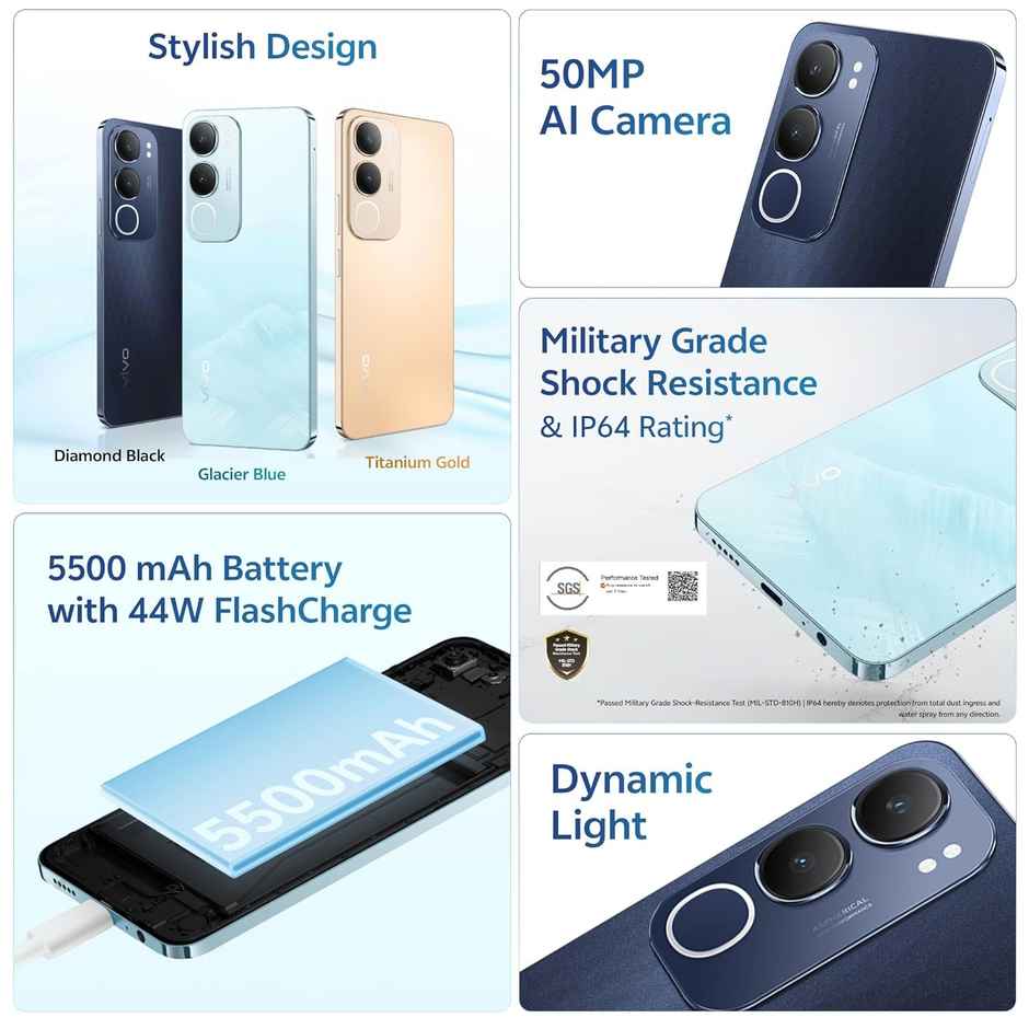 vivo Y29 5G | Diamond Black | 8 GB RAM | 256 GB Storage