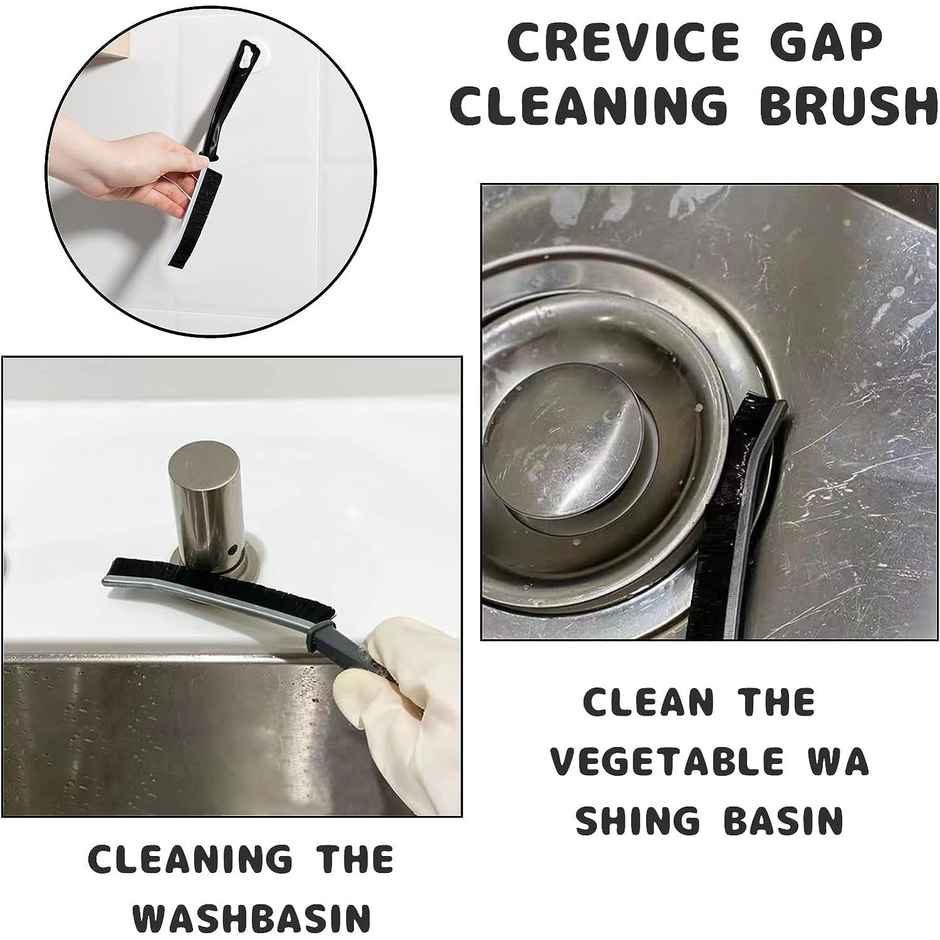 Perpetual 3 Gap Cleaning Brush | Hard Bristle | Bathroom Brush | Toilet