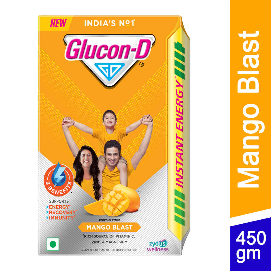 Glucon-D Mango Blast with 3 Benefits of Energy, Recovery, and Immunity