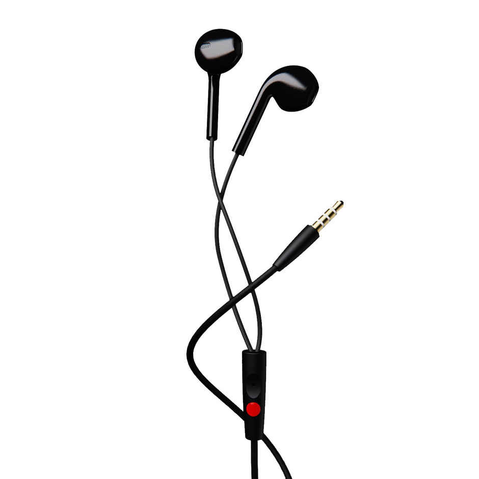 boAt Bassheads 105 Wired Earphones with Mic & 13 mm Drivers (Black)