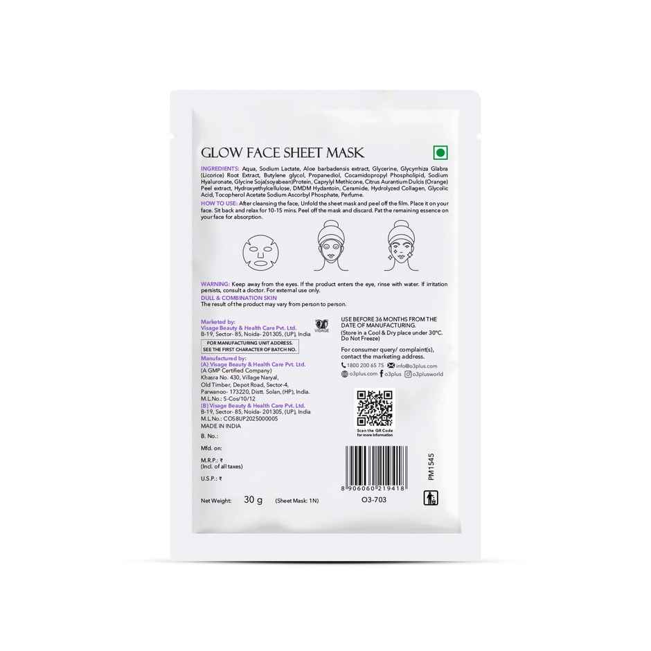 O3+ Facialist Glow Face Sheet Mask