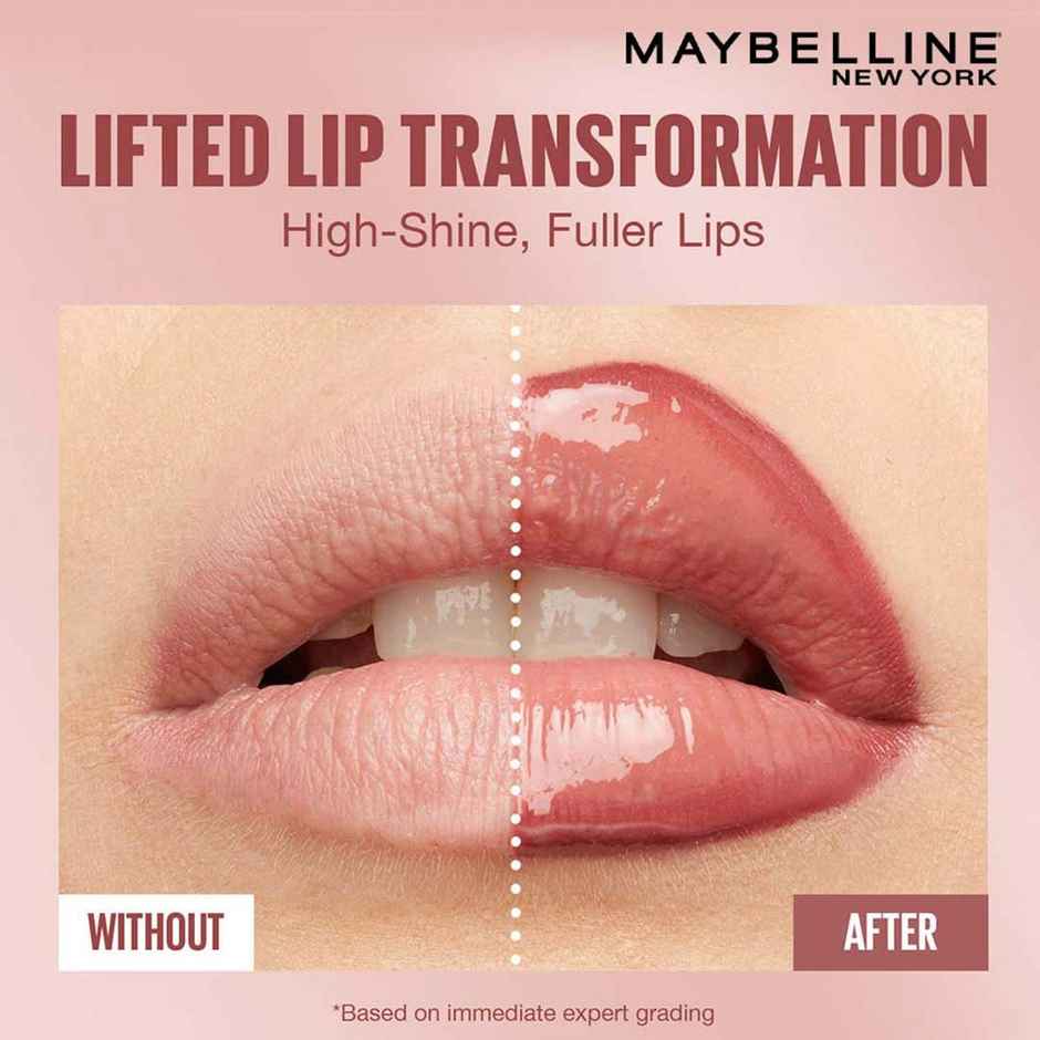 Maybelline New York Lifter Gloss 003 Moon, Tinted Lip Gloss With Hyaluronic Acid, Long-lasting