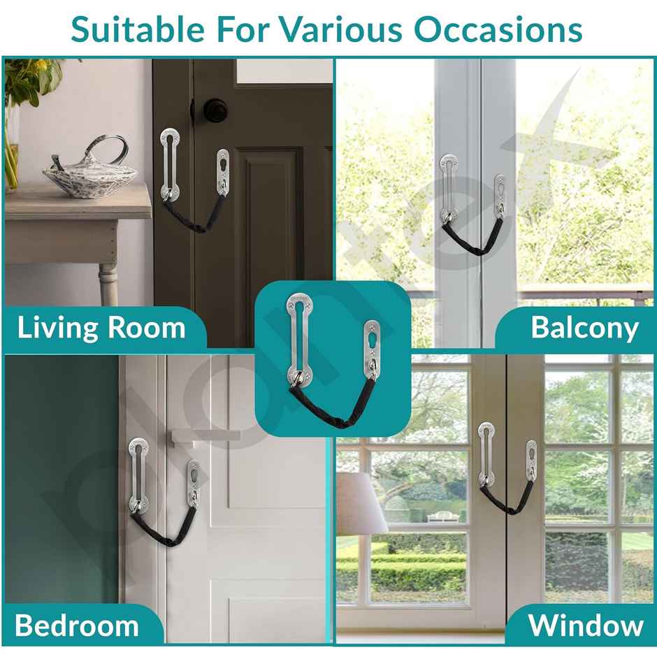 Plantex Stainless Steel Chain Lock for Main Door - Matt