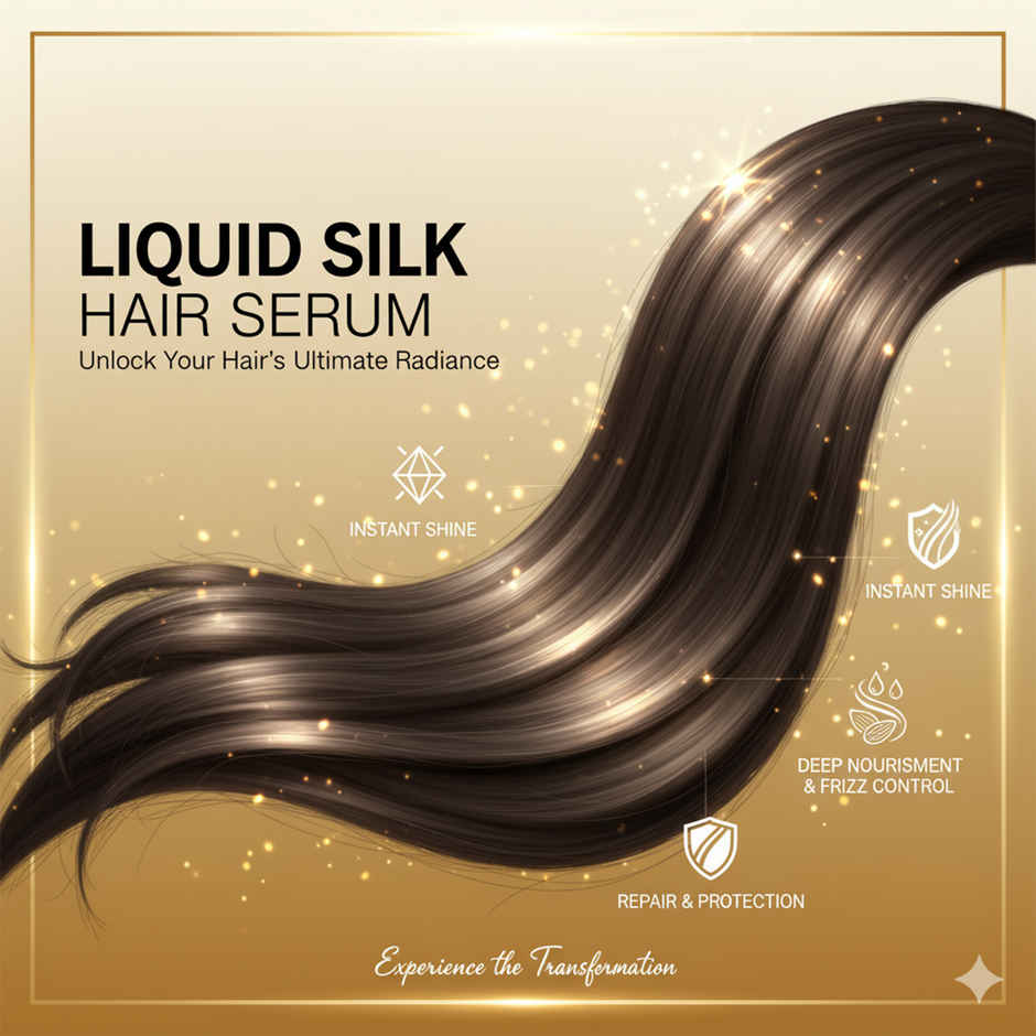 KT Professional Liquid Silk Hair Serum | Silky Smooth Hair with Keratin, Argan & Almond Oil
