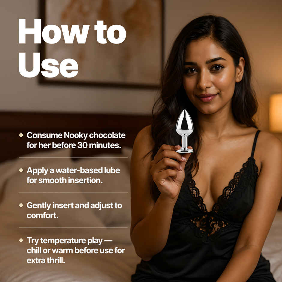 Nooky Tempt 2 in 1 Play Kit Keystone Butt Plug for Couples small Mini Bite Intimacy Chocolate