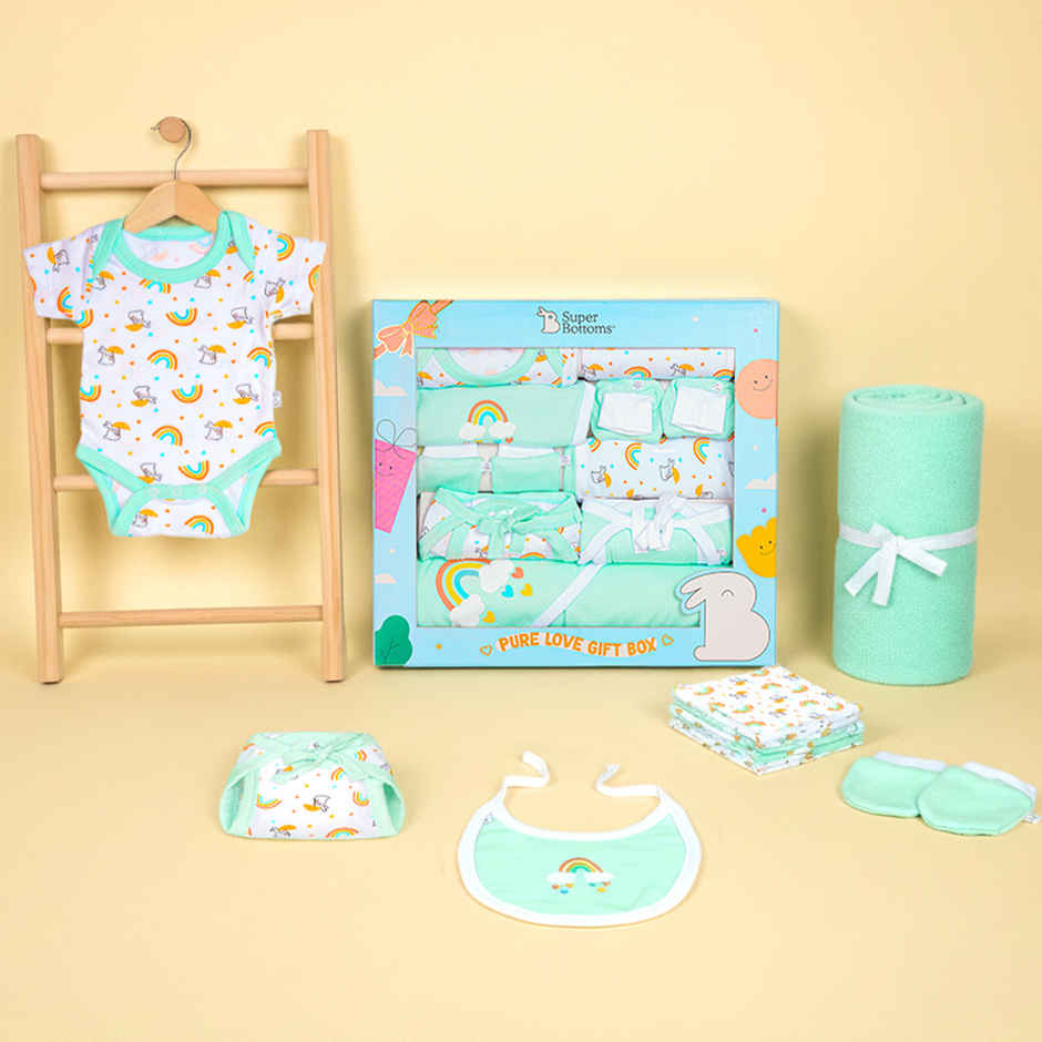 SuperBottoms Pure Love Gift Set For Newborn (0-6 Months) Baby Boys & Girls