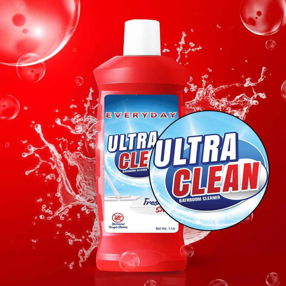Ezee Everyday Ultra Clean Toilet Cleaner - Instant Freshness (1L) & Ezee Everyday Ultra Clean Bathroom Floor Cleaner - Removes Bathroom Stains (1L) Combo