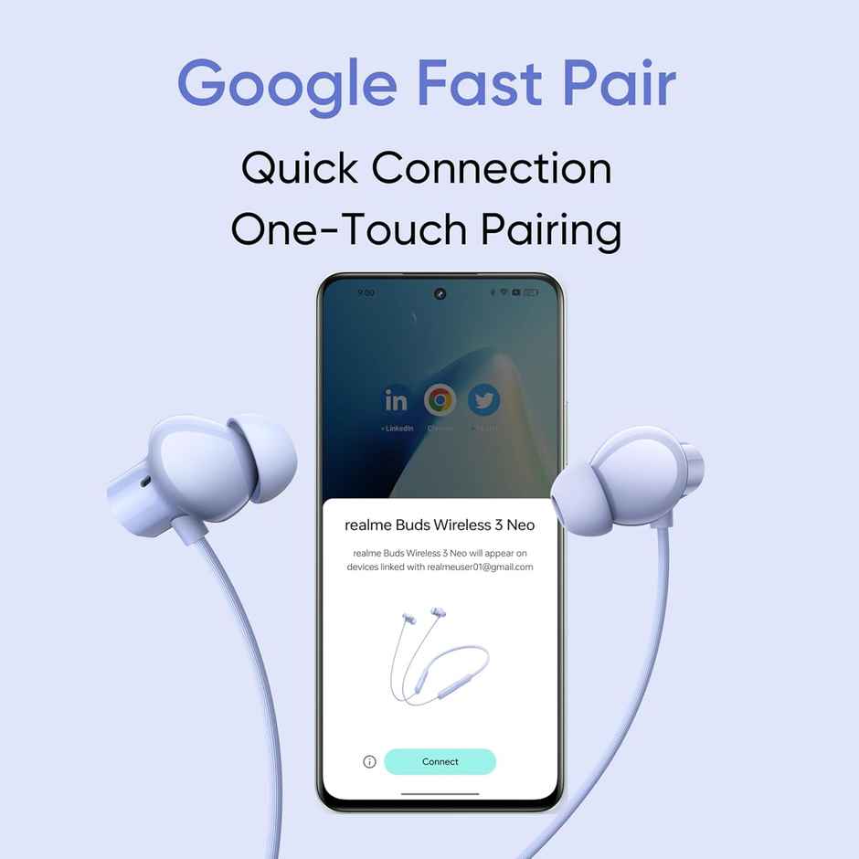 realme Buds Wireless 3 Neo in Ear Bluetooth Neckband with 13.4 Mm Dynamic Bass Boost Driver,Upto 32 Hours Playback,Fast Charge, Ai Enc,45Ms Low Latency,Ip55 Dust&Water Resistannt&Bluetooth V 5.4 - Blue