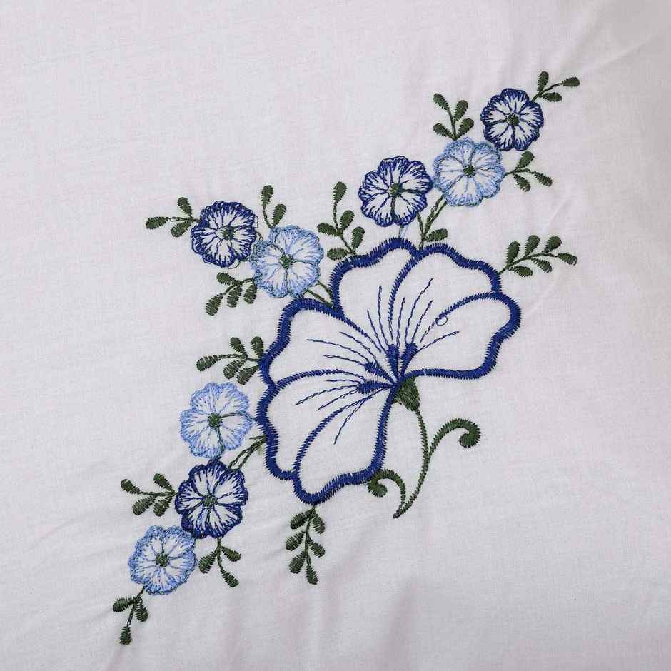 Kuber Industries Embroidered Cotton Pillow Cover Set | 17"x27" | Pack of 2 | White | CTKTC40269