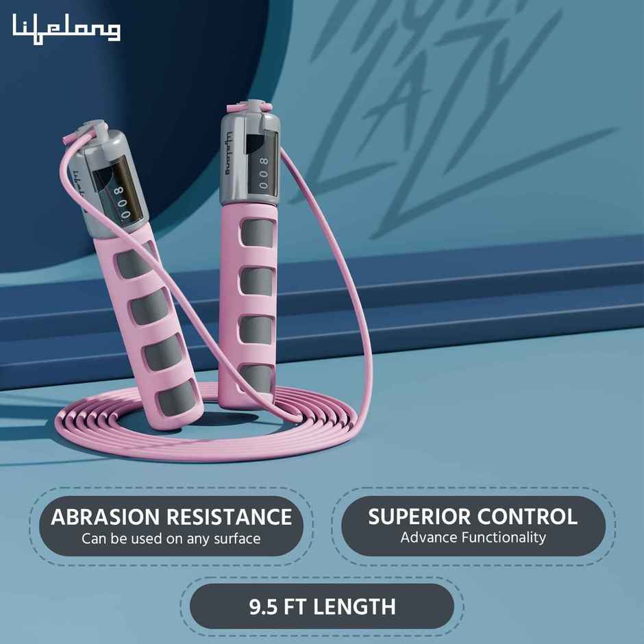 Lifelong Skipping Rope with Counter | Pink | 290 cm