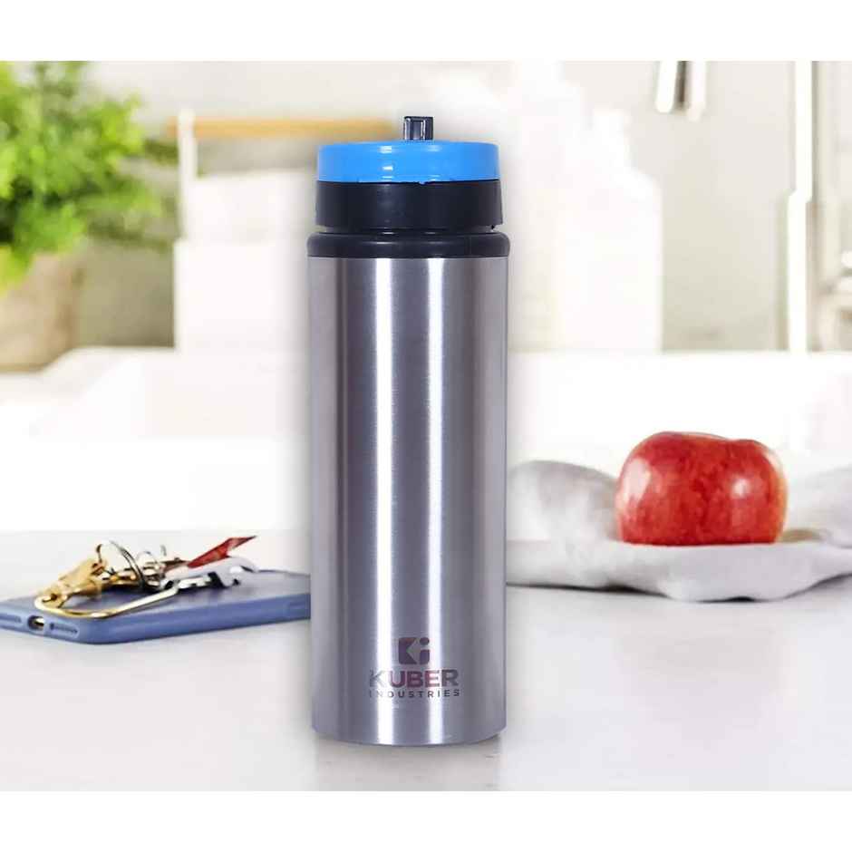 Kuber Industries Stainless Steel Water Bottle | Refrigerator Bottle For School Kids 750 ml | Silver