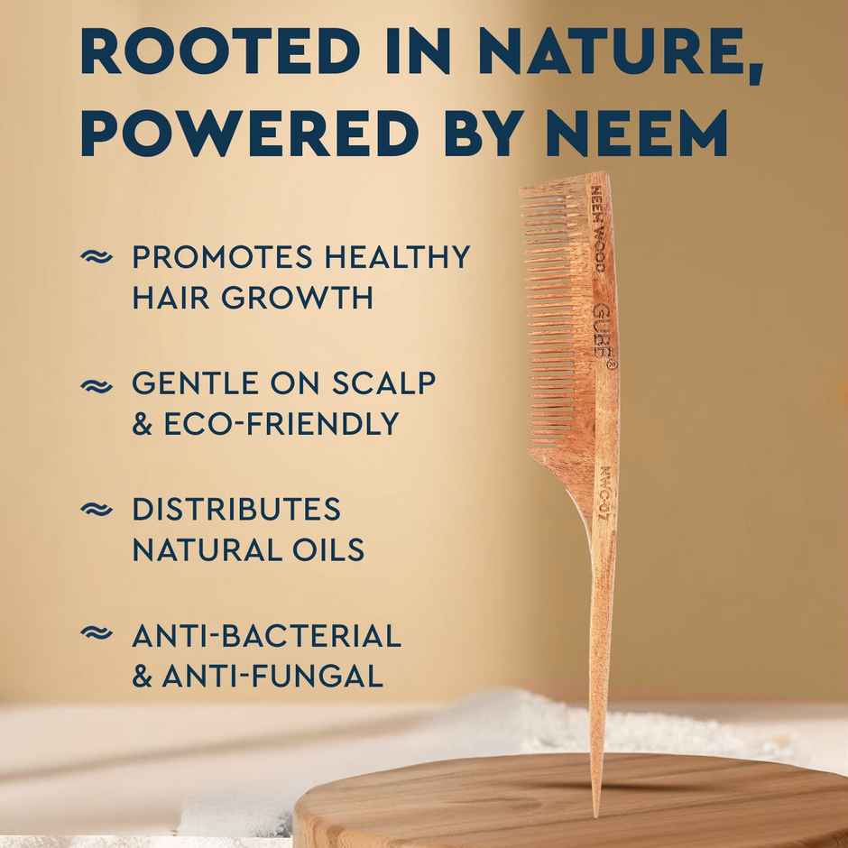 Gubb Tail Neem Wood Comb