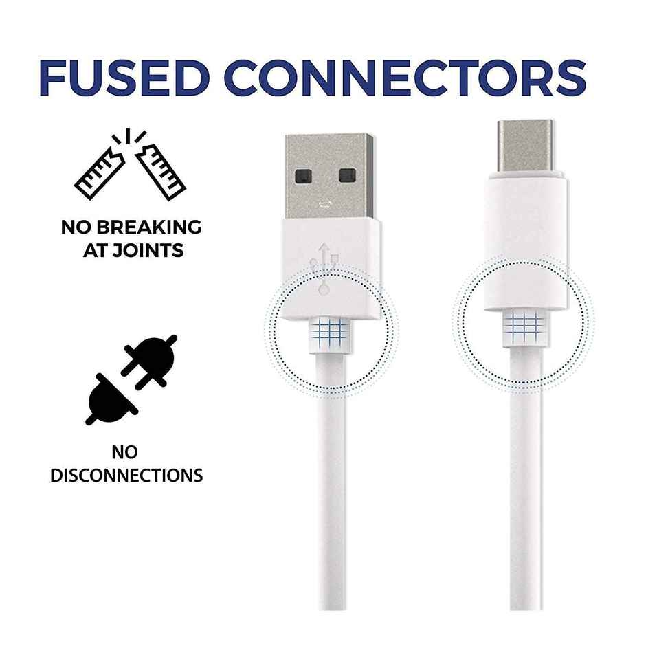 Basics Ind Fast Charging Usb To Type C Charging Cable | White