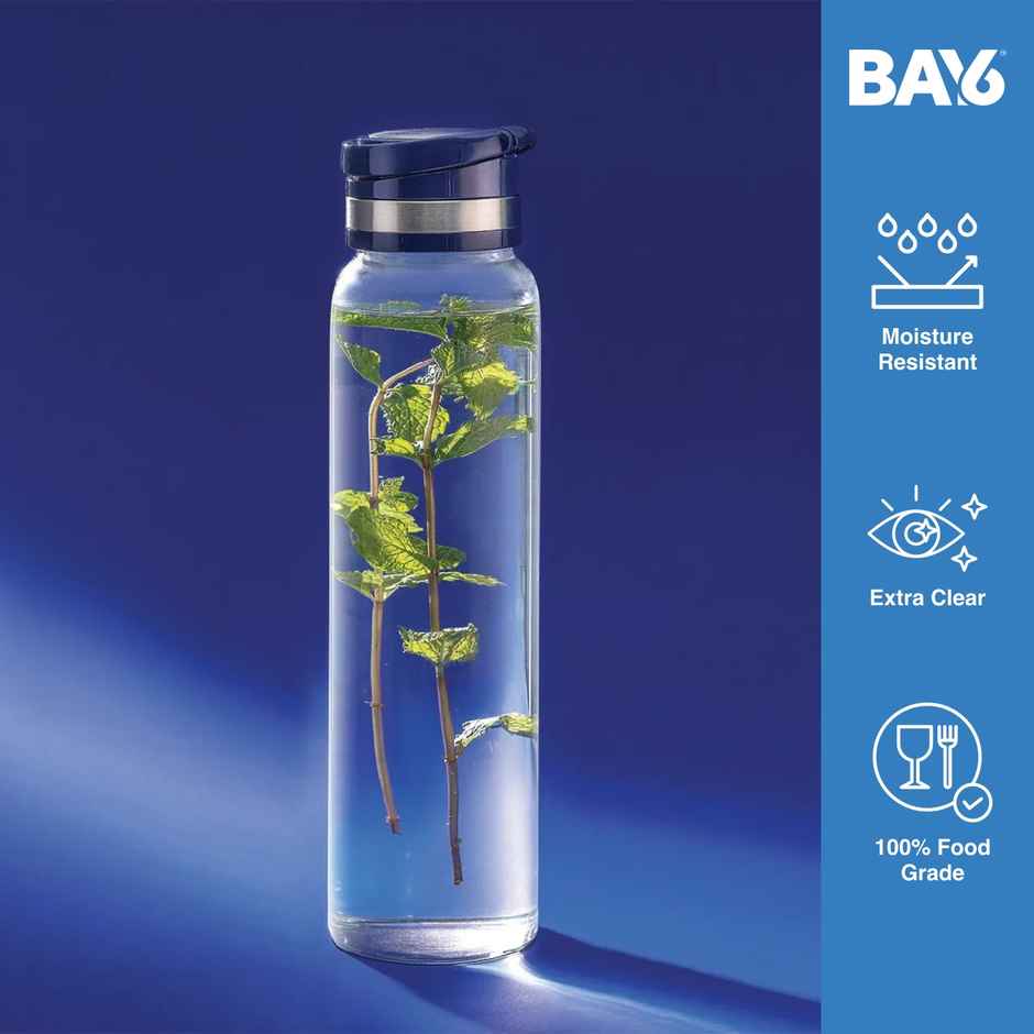 BAY6 Premium Imported Borosilicate Glass Bottle | 1000 ml