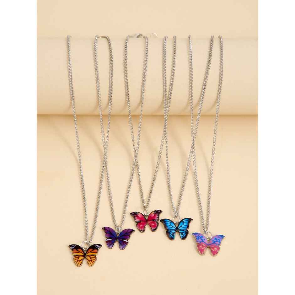 Shining Diva Fashion 5 Pcs Latest Stylish Butterfly Necklace Set for Women and Girls | Rrsd15817np