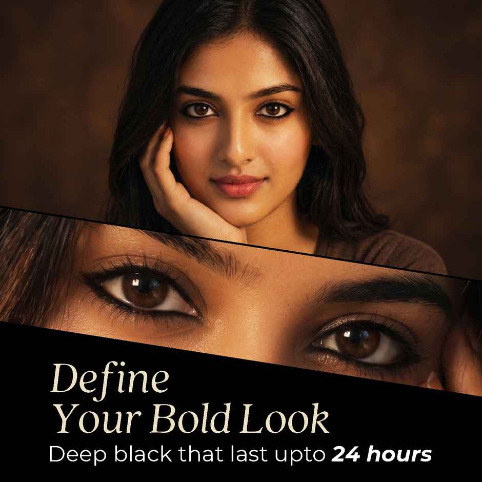 Just Herbs Naynam Day Long Kohl Kajal Smudge-Proof Sweet Almond Oil & Vitamin E (Deep Black)